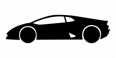Silhouette of a sleek, modern car with noticeable wheel arches and a pointed nose.